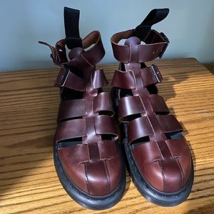 GERALDO LEATHER GLADIATOR SANDALS